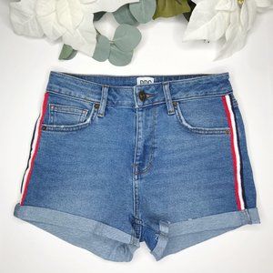UO BDG Womens Denim Short 27 Blue High Rise Stripe